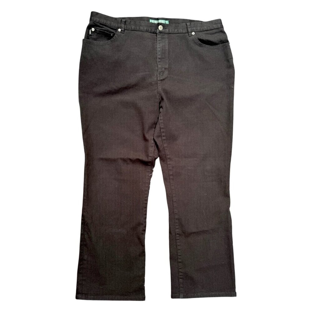 LRL Lauren Jeans Co Women's 18W Black Denim Classic Straight Leg Preppy Normcore